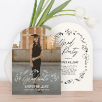 Artsy Doodles Editable Color Graduation Invitation