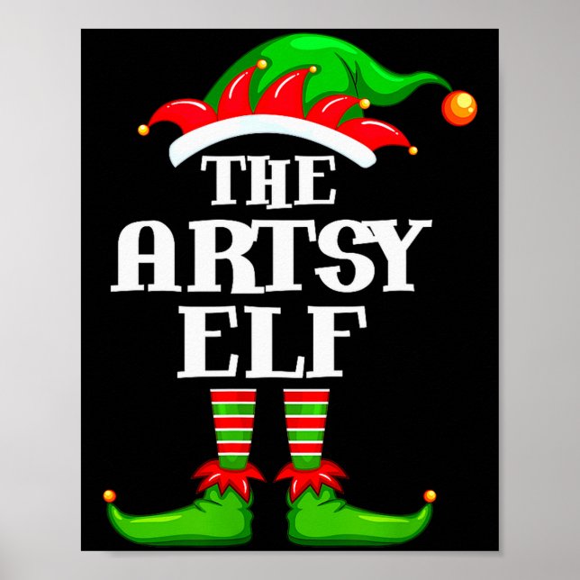 Artsy Elf Matching Family Group Christmas Party Py Poster (Vorne)