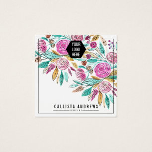 Artsy Floral Aquarelle Logo Écran d'oreille