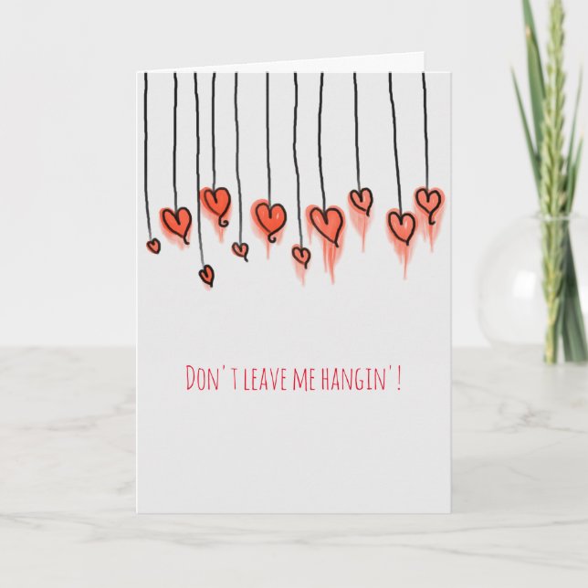 Artsy Hanging Hearts Carte Saint-Valentin (Devant)