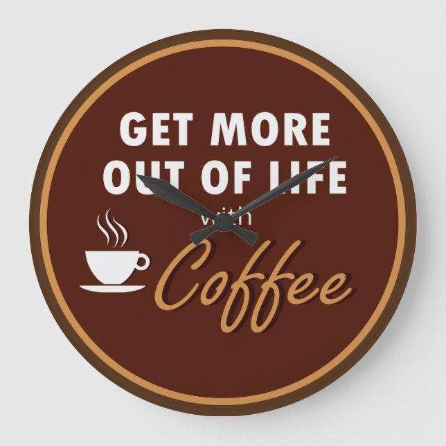 Artsy Kitchen Coffee Theme Große Wanduhr (Vorderseite)