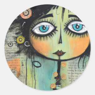 Artsy Ladies 8 Runder Aufkleber