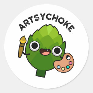 Artsychoke Funny Veggie Artichoke Pun Runder Aufkleber