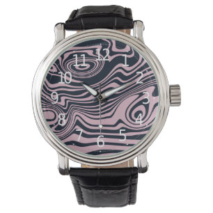 Artwork aus abstraktem Marmor Männerüberwachung Armbanduhr