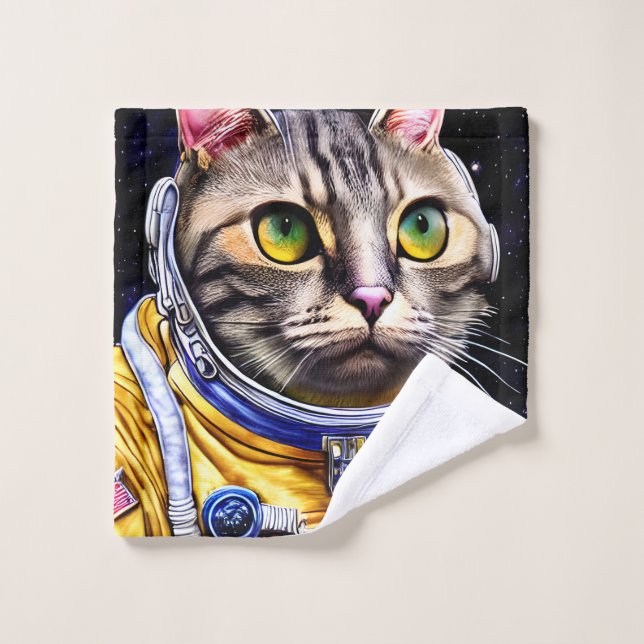 Artwork de chats d'astronautes (Gant de toilette)