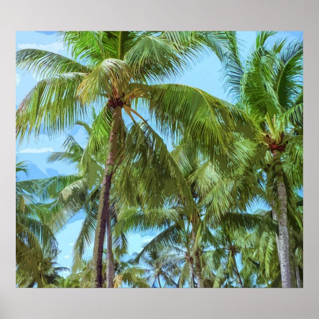 Artwork de palmiers tropicaux | Poster (Devant)