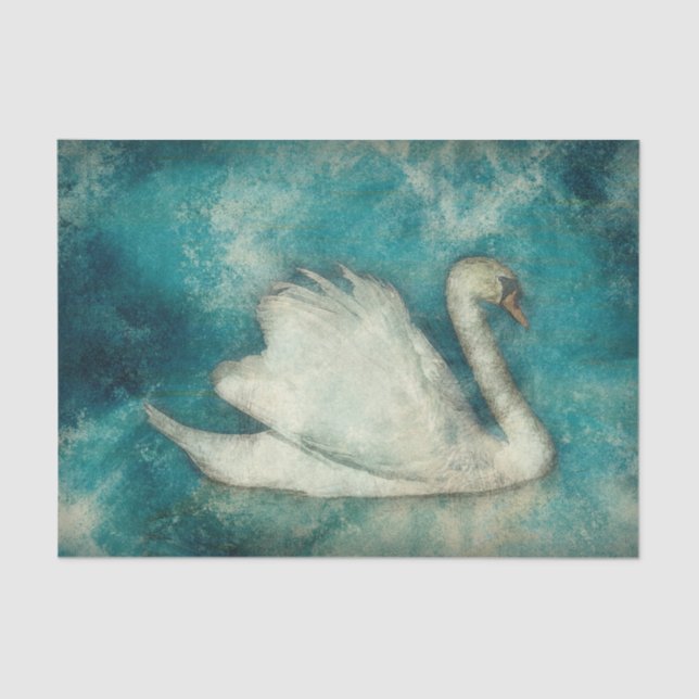 Artwork Swan Decoupage Tissue Paper Seidenpapier (Vorderseite)