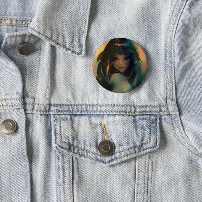 Artwork von Anime Girl umgeben von Rainbow Light Button (Beispiel)