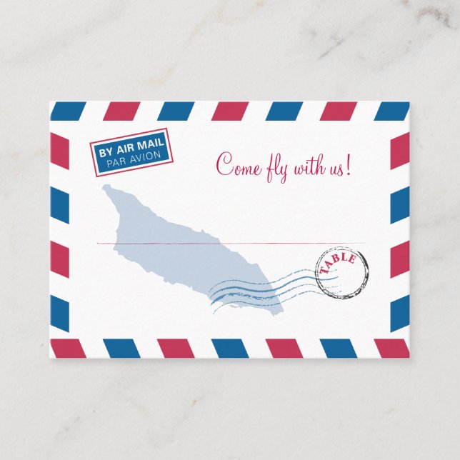 Aruba Air Mail Escort/Sitzkarte Hochzeit Platzkarte (Vorderseite)