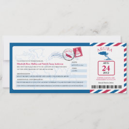 Aruba Airmail Boarding Pass iWedding Einladung