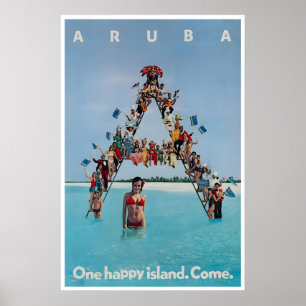 Aruba Art One Happy Island Photo Impression Vintag