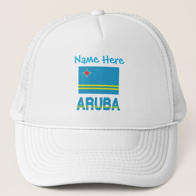 Aruba Aruban Flag Blue Personalization  Truckerkappe (Vorderseite)