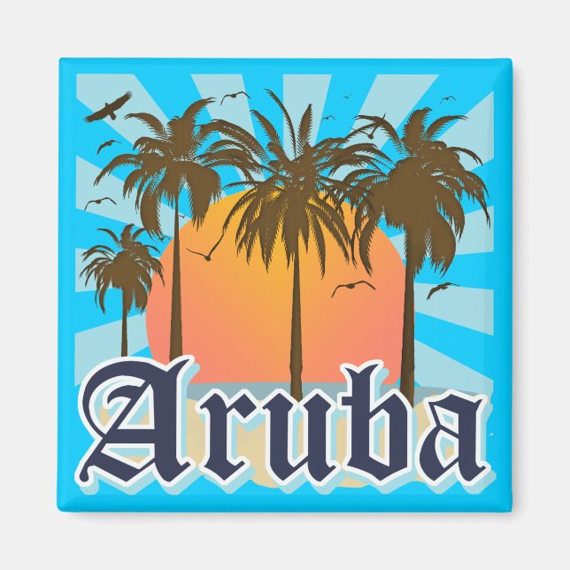 Aruba Beach Sunset Magnet (Vorne)