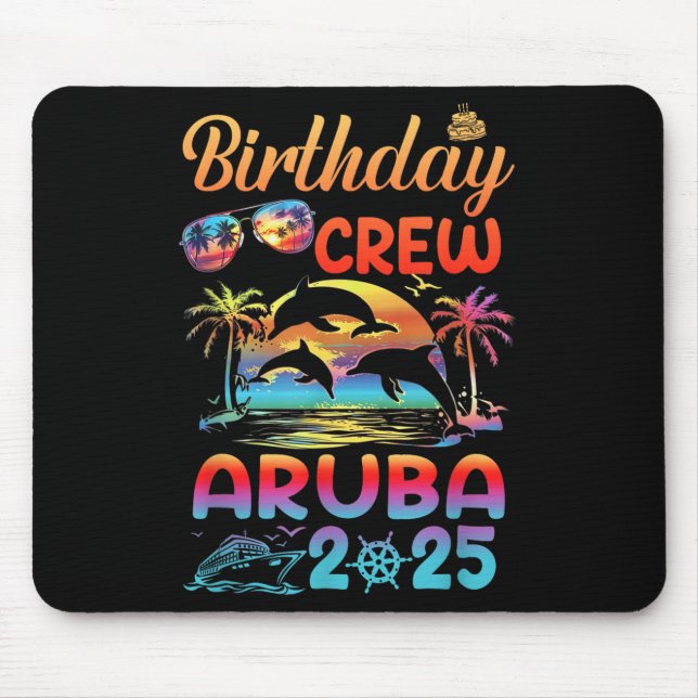 Aruba Birthday Trip Vacation 2025 Matching Group  Mousepad (Vorne)