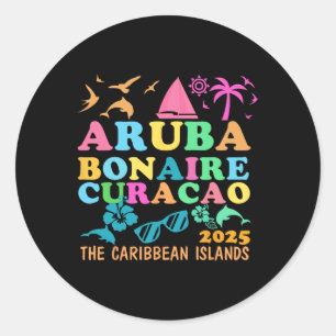 Aruba Bonaire Curacao 2025 Insel Karibik Reise Runder Aufkleber