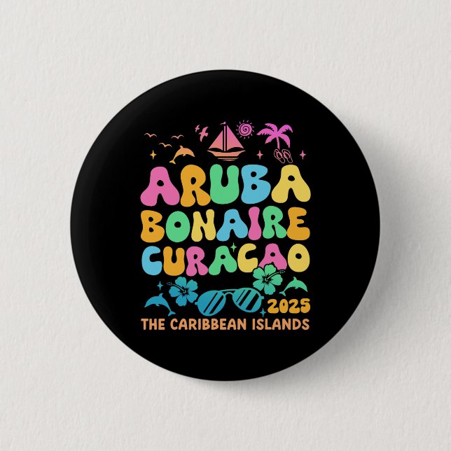 Aruba Bonaire Curacao 2025 Insel Karibiktour Button (Vorderseite)