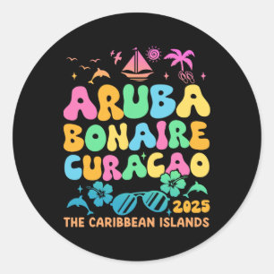 Aruba Bonaire Curacao 2025 Insel Karibiktour Runder Aufkleber