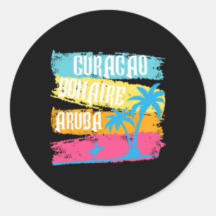 Aruba Bonaire Curacao Urlaub Karibische Inseln S Runder Aufkleber