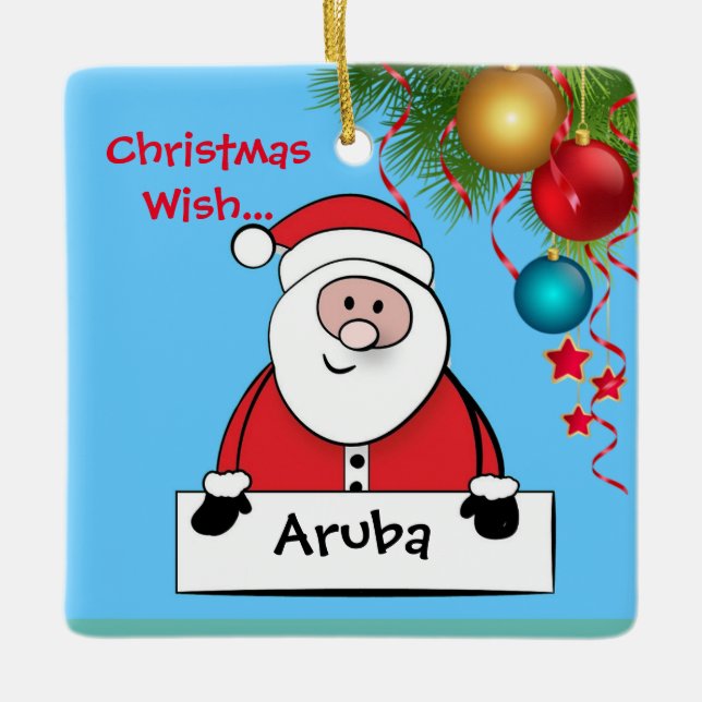 Aruba Christmas Santa Ornament (Vorderseite)