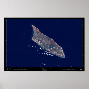 Aruba, das karibische Satellitenposter Poster