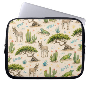 Aruba Divi-Baum, Esel, Iguane, Kaktus Laptopschutzhülle