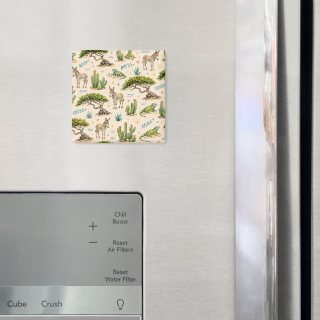 Aruba Divi-Baum, Esel, Iguane, Kaktus Magnet (In Situ (Kühlschrank))