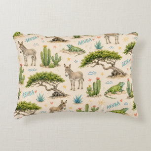 Aruba Divi-Baum, Esel, Leguan, Kaktus Dekokissen