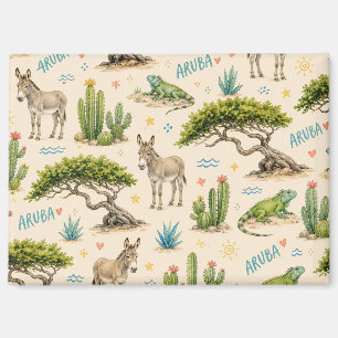 Aruba Divi-Baum, Esel, Leguan, Kaktus Magnet