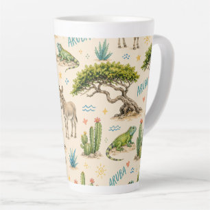Aruba Divi-Baum, Esel, Leguan, Kaktus Milchtasse