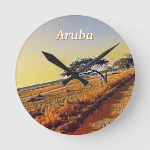 Aruba Divi Divi Trees Runde Wanduhr