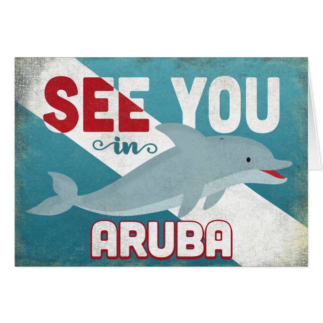 Aruba Dolphin - Vintage voyage rétro (Devant horizontal)