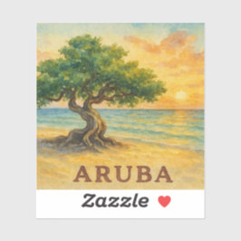 Aruba Eagle Beach Divi Tree Golden Hour Aufkleber