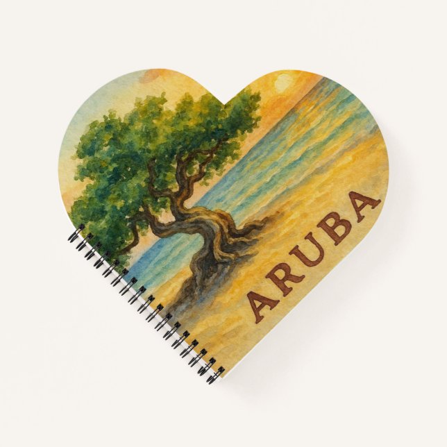 Aruba Eagle Beach Divi Tree Golden Hour Notizbuch (Vorderseite)