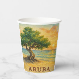 Aruba Eagle Beach Divi Tree Goldene Stunde Pappbecher