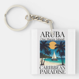 Aruba Eine Glückliche Insel Schlüsselanhänger