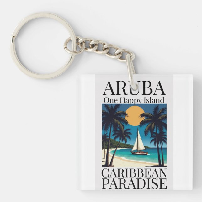 Aruba Eine Glückliche Insel Schlüsselanhänger (Vorderseite)