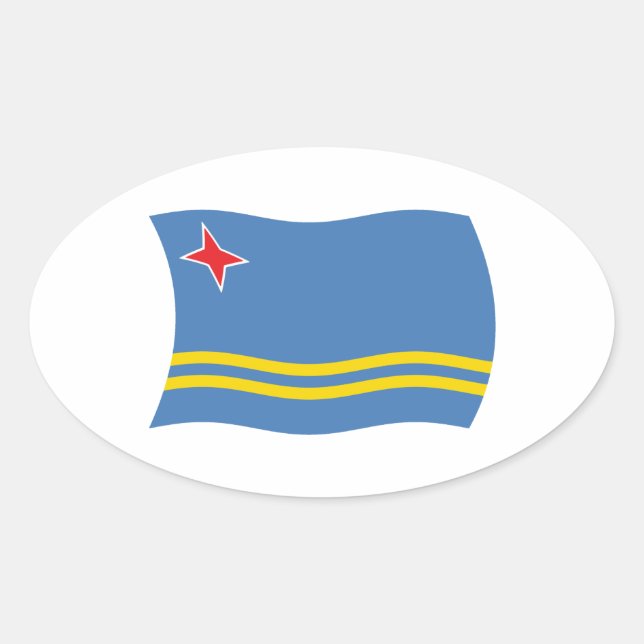 Aruba-Flag-Aufkleber Ovaler Aufkleber (Vorderseite)