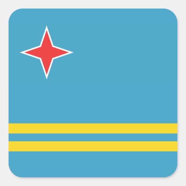 Aruba-Flag-Aufkleber Quadratischer Aufkleber (Vorderseite)