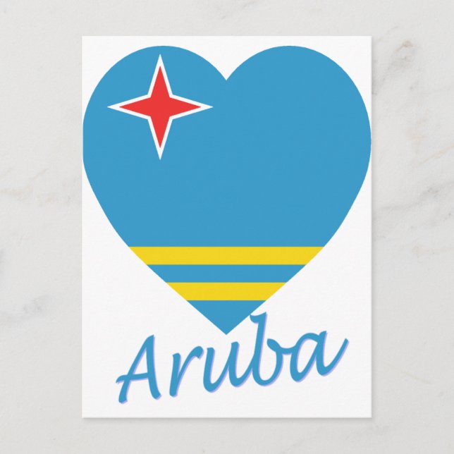 Aruba Flag Herz Postkarte (Vorderseite)