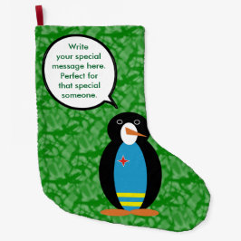 Aruba Flag Holiday Frau Penguin Gespräch Großer Weihnachtsstrumpf