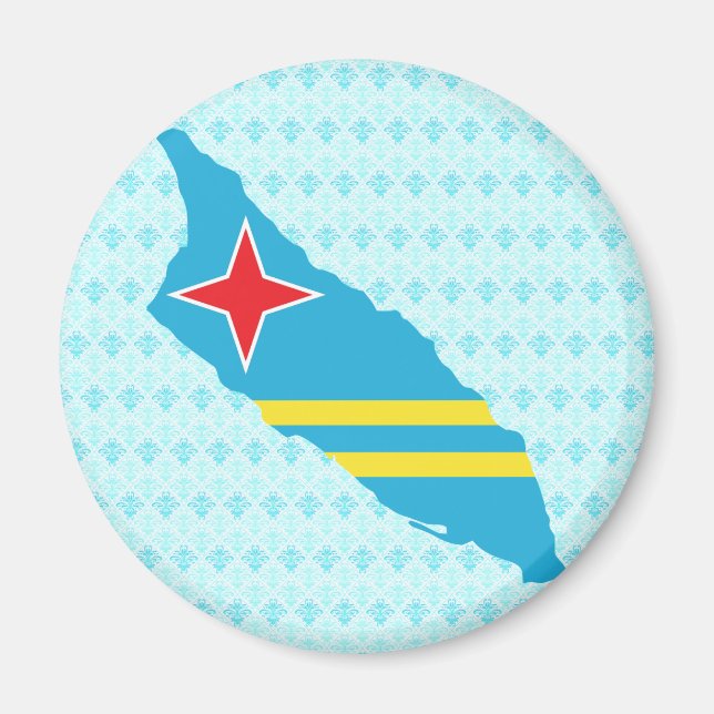 Aruba Flag Karte Magnet (Vorne)