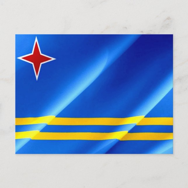 Aruba - Flag Wave - Postkarte (Vorderseite)