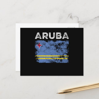 Aruba-Flagge beschädigt - Aruban-Flagge Postkarte
