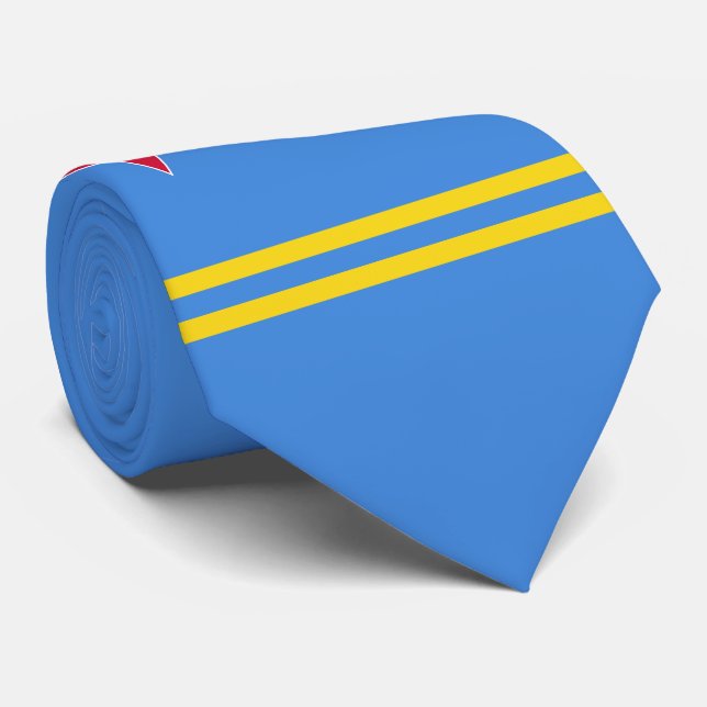 Aruba-Flagge Krawatte (Gerollt)
