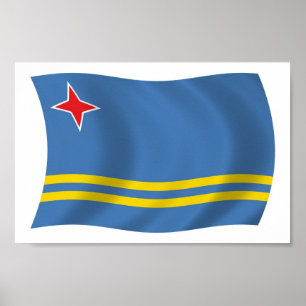 Aruba-Flagge Poster Druck
