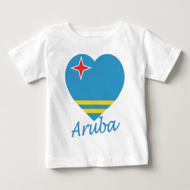 Aruba-Flaggen-Herz Baby T-shirt (Vorderseite)