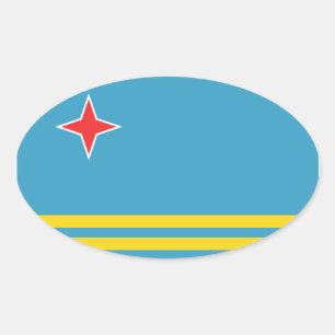 Aruba-Flaggen-Oval-Aufkleber Ovaler Aufkleber
