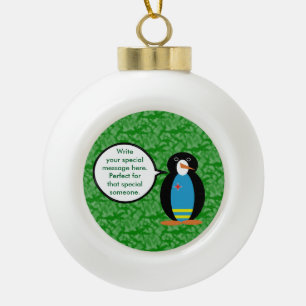 Aruba Flaggentag Fräulein Pinguin redet Keramik Kugel-Ornament