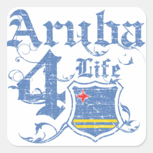 Aruba für das Leben Quadratischer Aufkleber