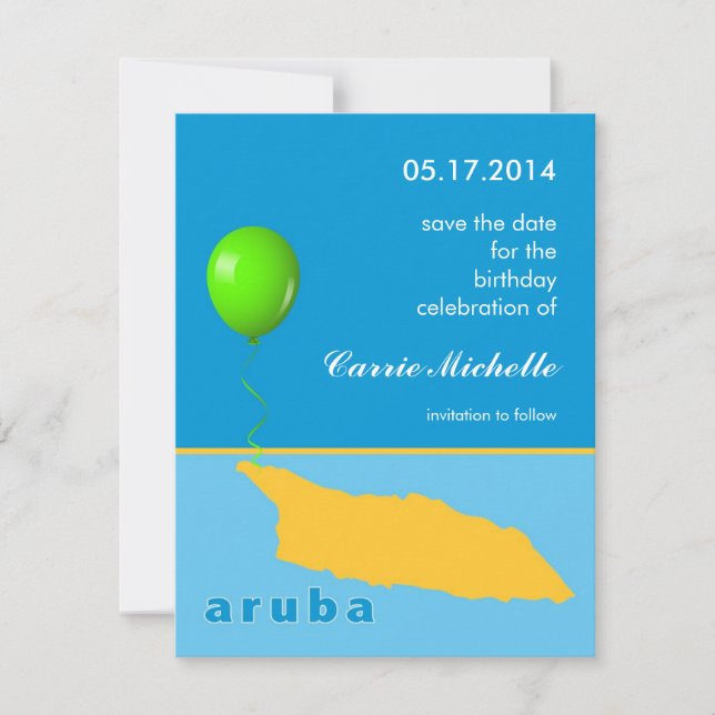Aruba Geburtstag Ankündigung Datum freihalten (Vorderseite)